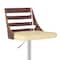 Armen Living Storm Barstool in Chrome finish with Walnut wood and Cream Faux Leather LCSTBAWACR - alternate 4